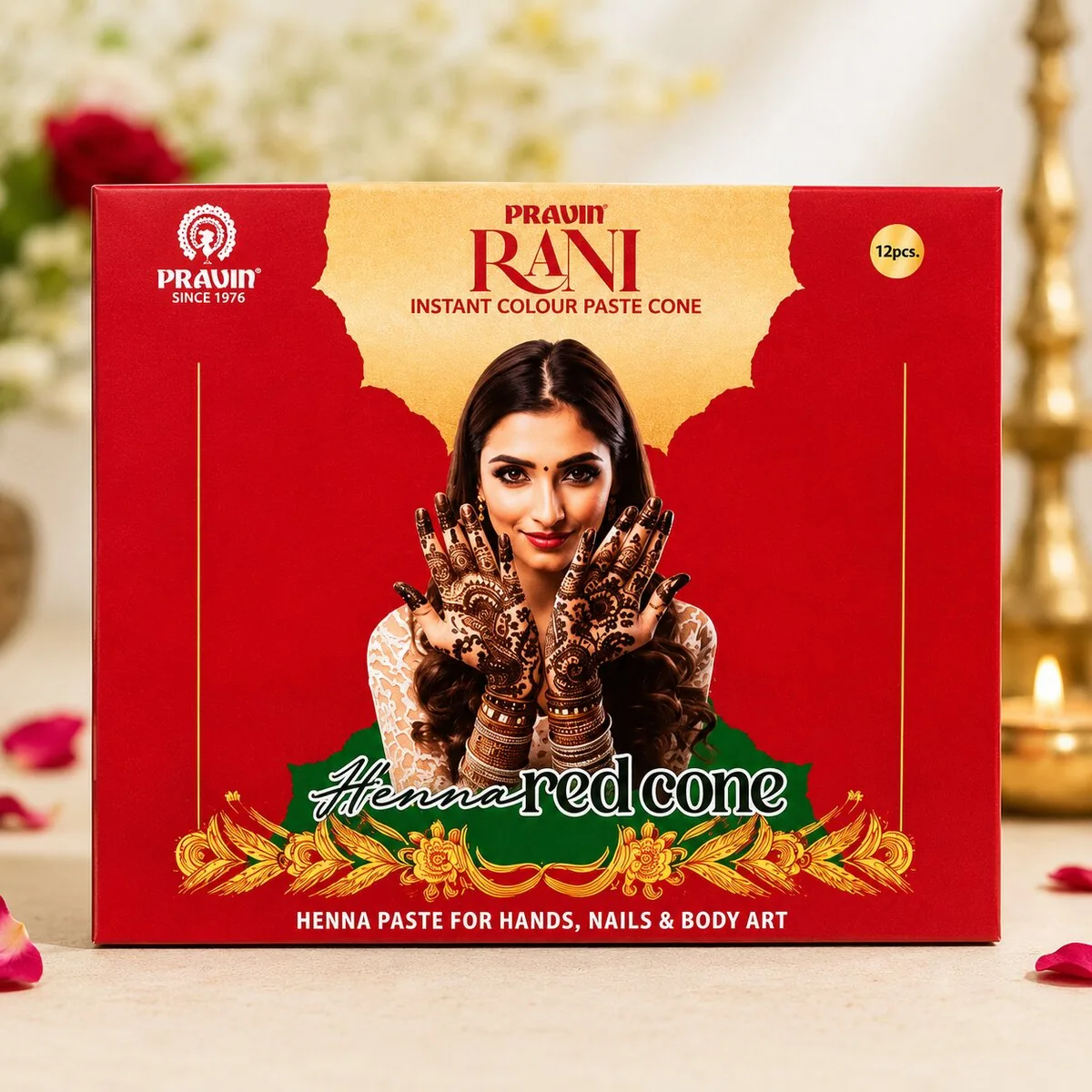 Pravin Rani Red Cone — 12 pcs